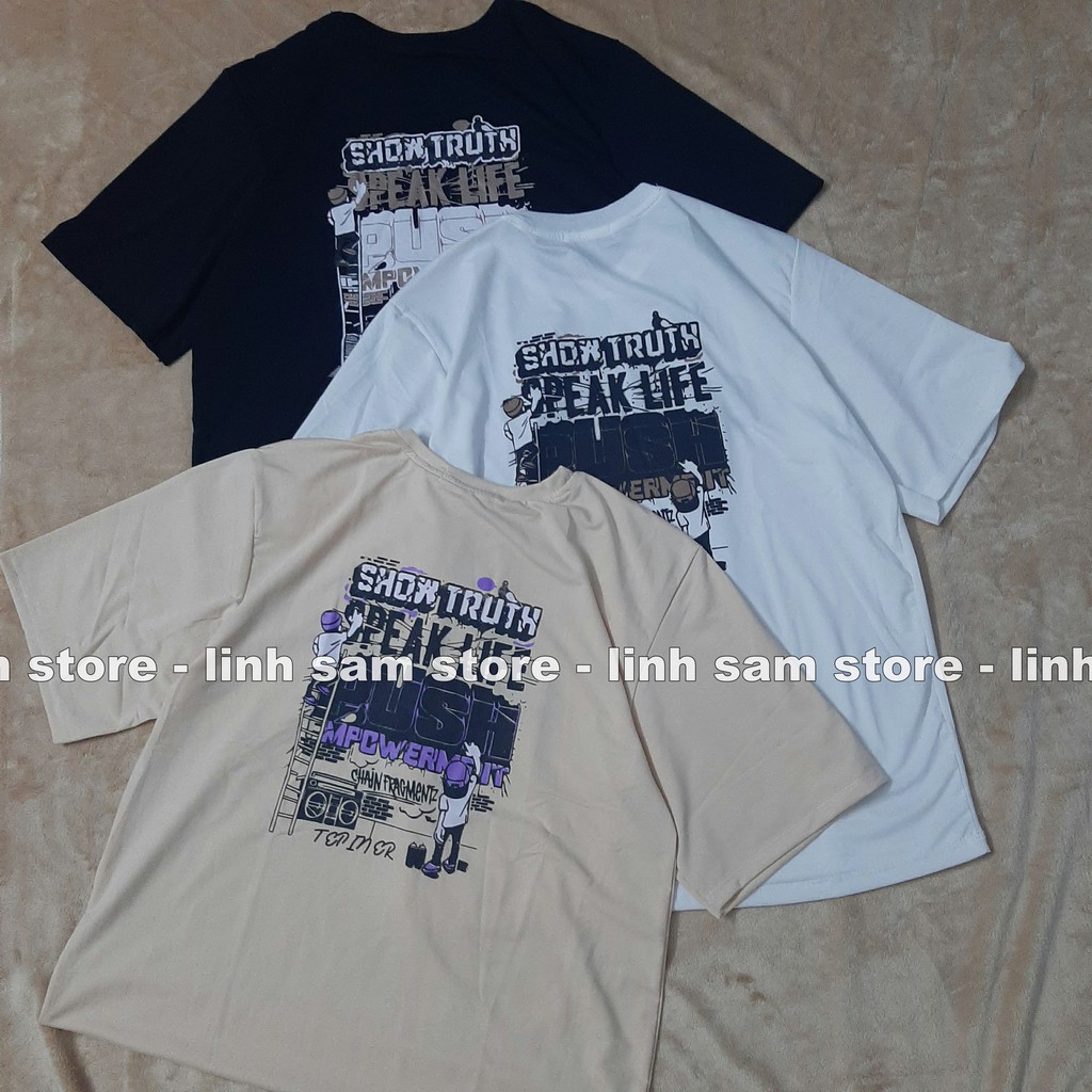 Áo thun tay lỡ nam nữ SAM CLO phông form rộng dáng Unisex, mặc lớp, nhóm, cặp in chữ SHOW TRUTH | BigBuy360 - bigbuy360.vn