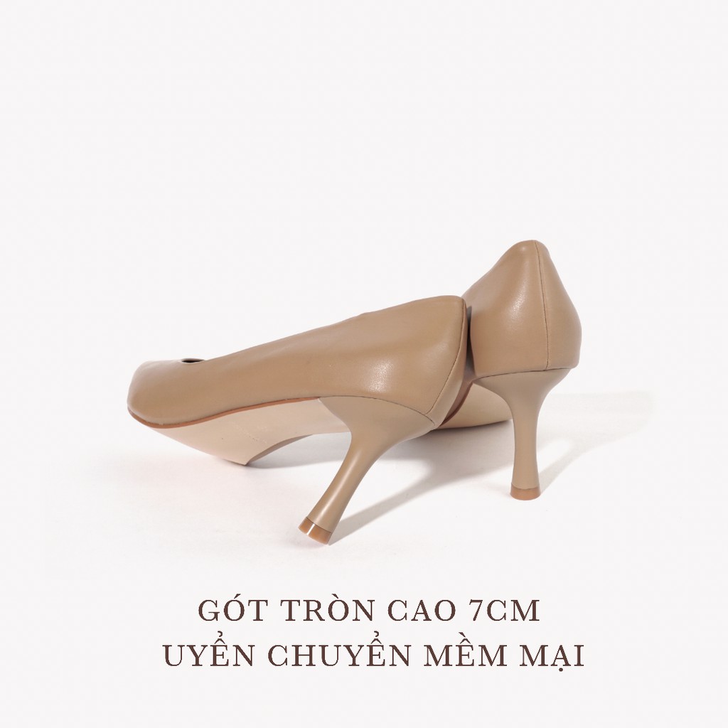 Giày Cao Gót Nữ JOTI Myrna 3283VN7 - Mũi Nhọn Bít Gót Đế Nhọn Cao 7cm Da Mờ - Mang Công Sở Dự Tiệc