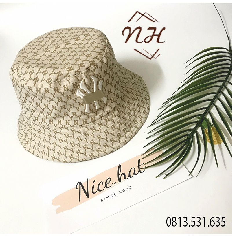 Mũ bucket hai mặt thêu chữ NY vành tròn cho nam, nữ chất cotton cao cấp - Nón bucket hat N07