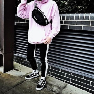 Túi bao tử Supreme dây chữ chất liệu polyester