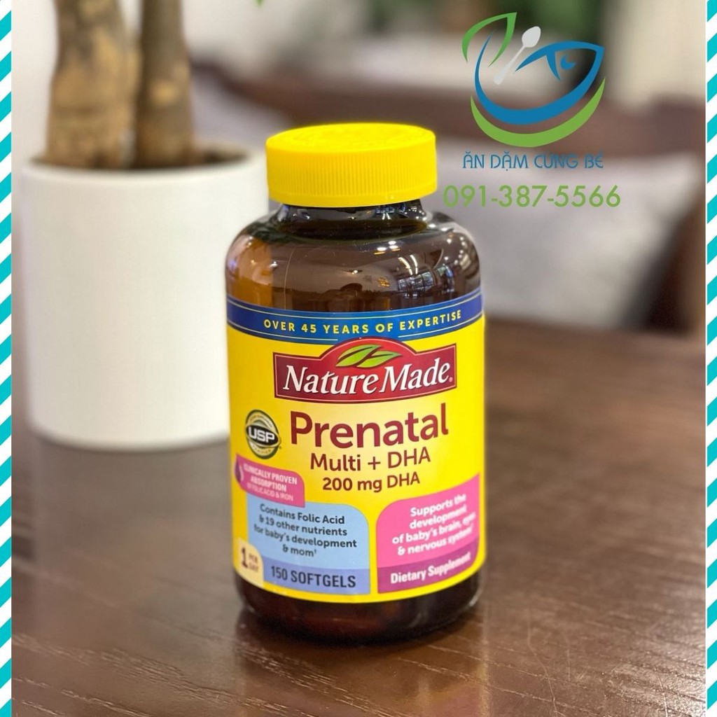 VITAMIN BẦU PRENATAL MULTI DHA 200 MG NATURE MADE 150 VIÊN MỸ