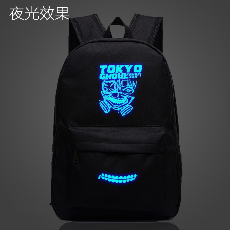 Ba lô đi học in hình anime Tokyo Ghoul dạ quang phong cách Hàn Quốc cho nam và nữ