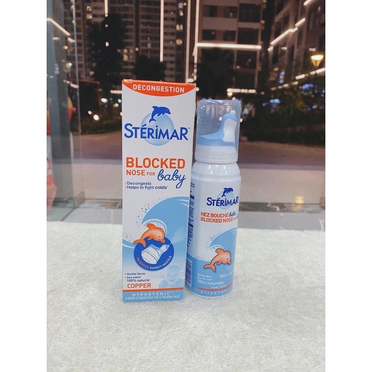 Xịt mũi Sterimar nước biển sâu xịt mũi cá heo vàng, cam Sterimar pháp 100ml cho bé từ sơ sinh
