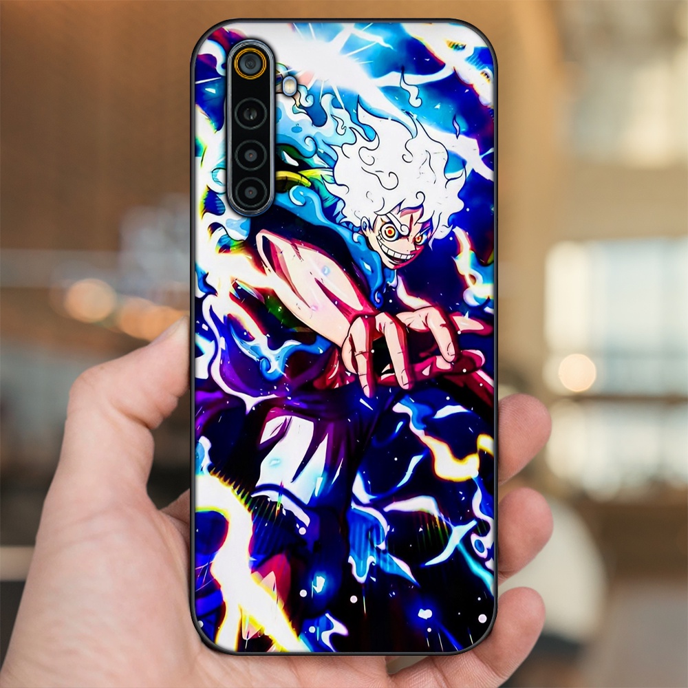 Ốp lưng Realme 6, 6 Pro viền đen in hình Luffy One Piece