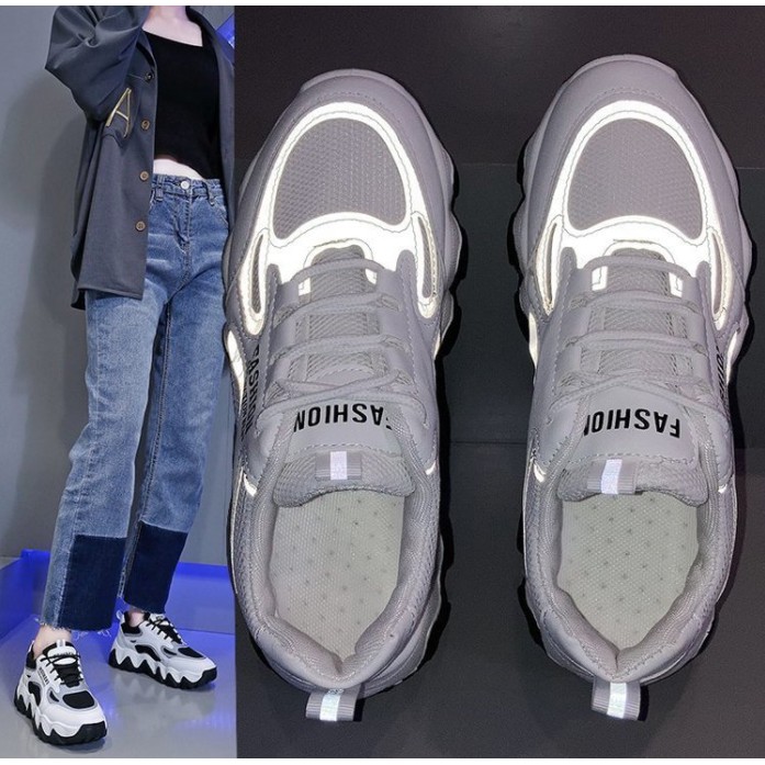 Giày sneaker nữ MS017 (trắng xám)