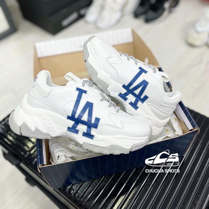 *Chính Hãng* Giày Sneaker MLB BigBall Chunky LA Chữ Xanh, NY Chữ Đen Đế Gum