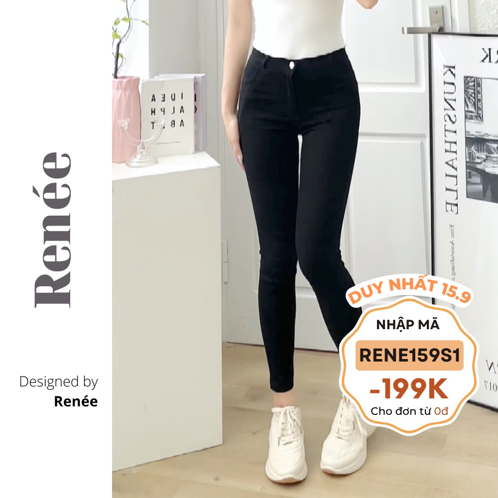 Quần jean nữ ôm Renee quần skinny dáng body lưng cao chất bò giấy siêu co giãn - Q54