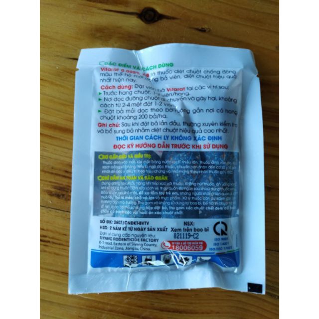 Thuốc diệt chuột dạng bã vifarat 1 gói 10v