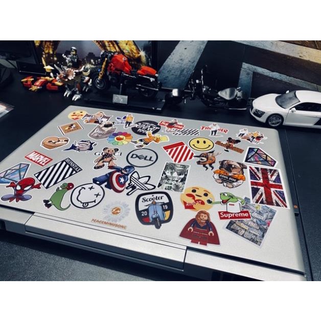 Sticker chuột mic dán trang trí laptop điện thoại vali mũ bảo hiểm xe máy tủ kệ