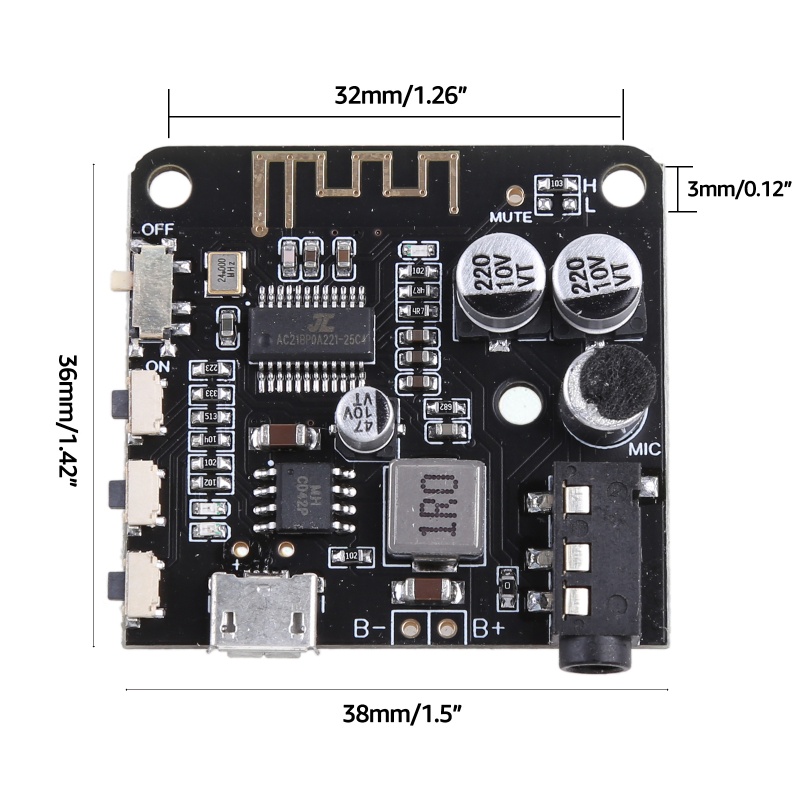 Bảng Mạch Giải Mã Mini BT5.0 Pro Nhận MP3 Không Dây