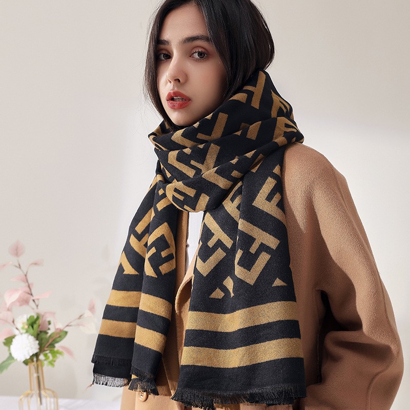 Khăn quàng cổ nữ nam len cashmere họa tiết thời trang cao cấp-khăn choàng cổ mềm phong cách hàn quốc LABIZI KQ01