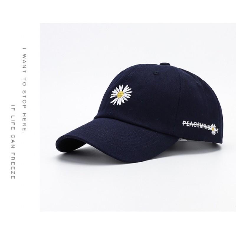 Thanh lý dưới giá nhập Mũ, nón lưỡi trai thêu hoa cúc nhỏ xinh đi du lịch, đi chơi mùa hè