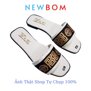 Dép lê nữ thời trang quai ngang đi biển dễ thương đế bệt 1 phân Newbom (D1mt)
