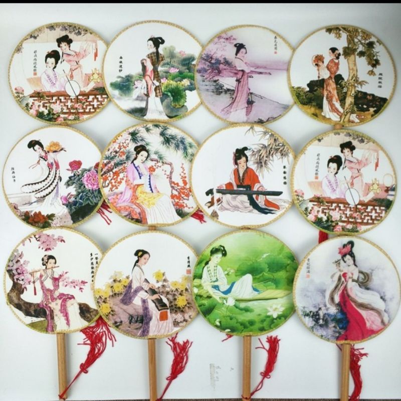 Quạt tròn cổ trang chị hằng nga cho bé chụp hình trung thu