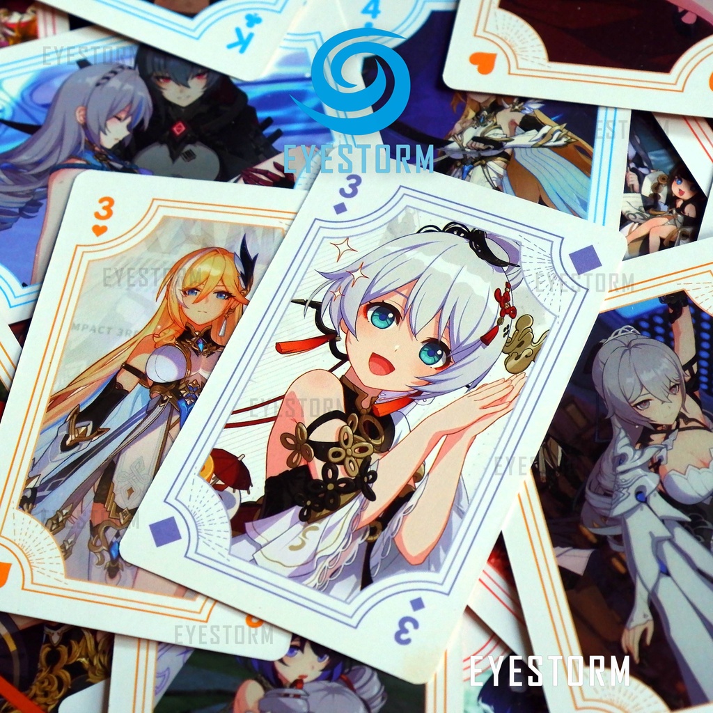 Bài tây anime HONKAI IMPACT 3, tú lơ khơ, manga - Poker S - 54 lá