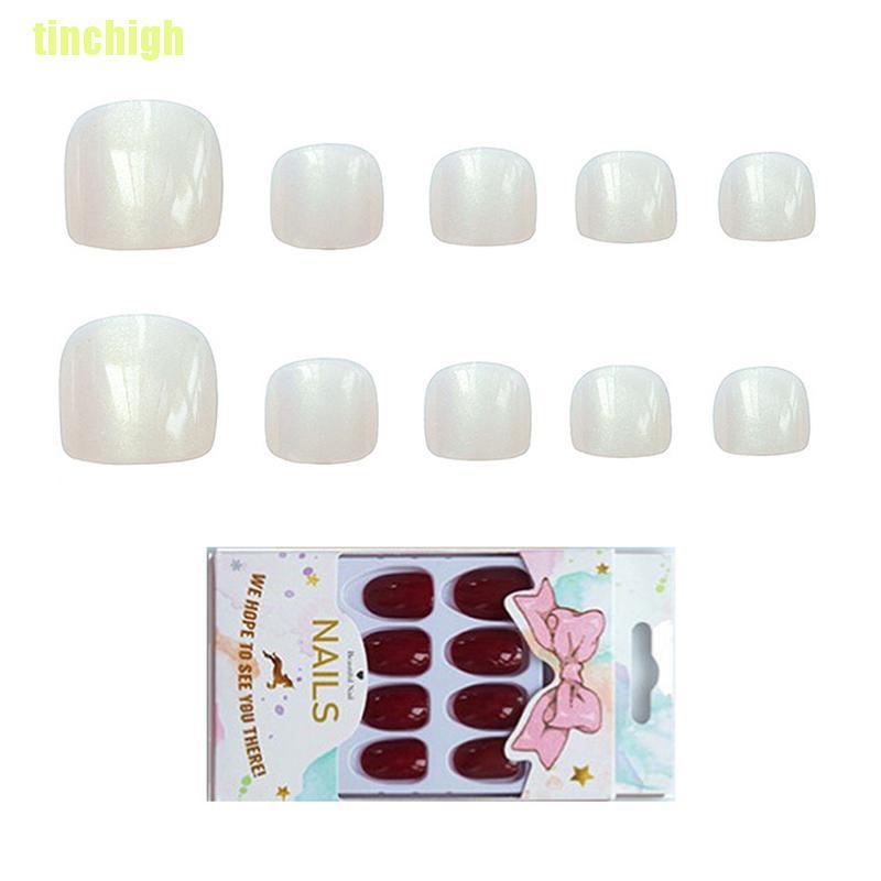 [Hàng mới về] Bộ 24 cái móng tay giả dài Fenyin che toàn phần kiểu Pháp tháo được