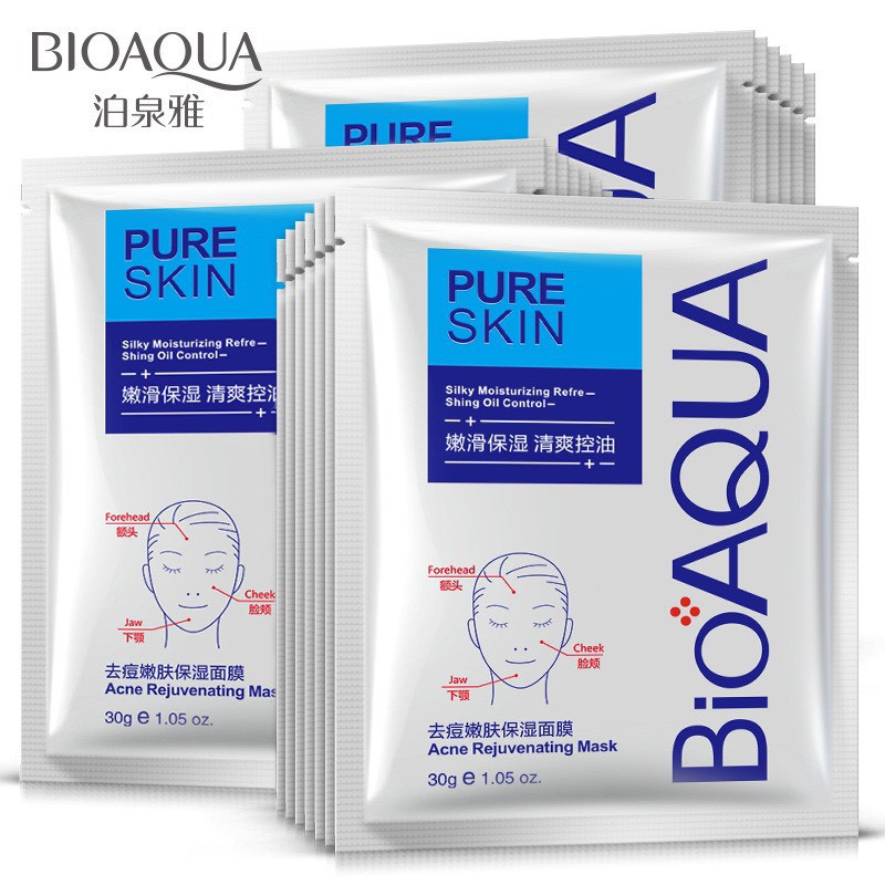 Mặt Nạ Ngừa Mụn Pure Skin BioAqua Ngăn Ngừa Mụn Đỏ, Trứng Cá, Kềm Dầu 25g