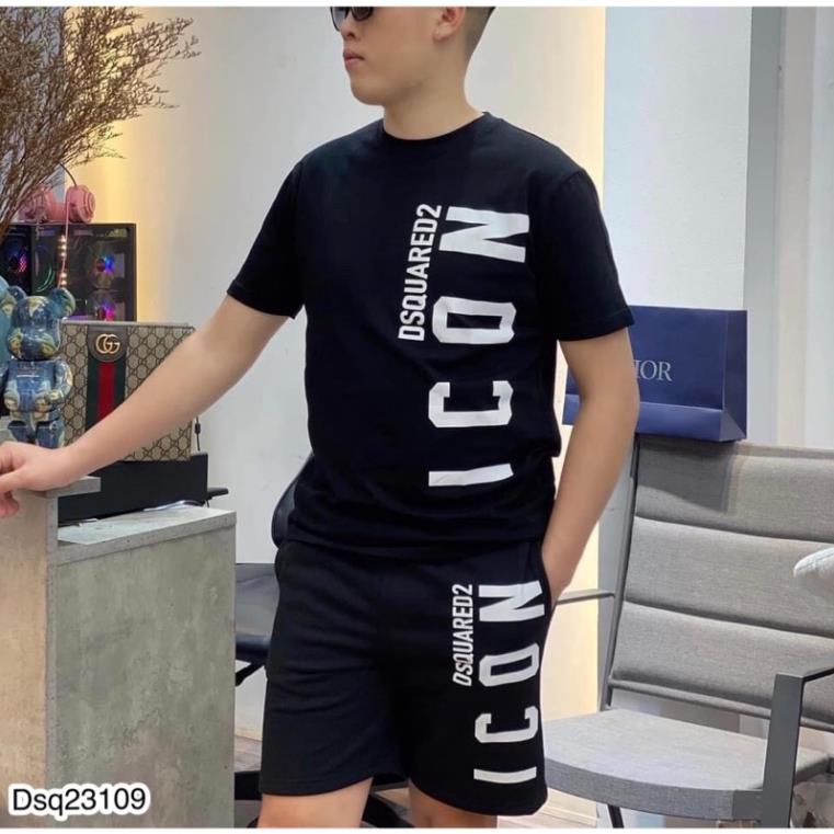 Bộ DSQ Nam In Chữ Dọc Siêu Chất - Quần Áo Nam Chữ ICON Hót Hít