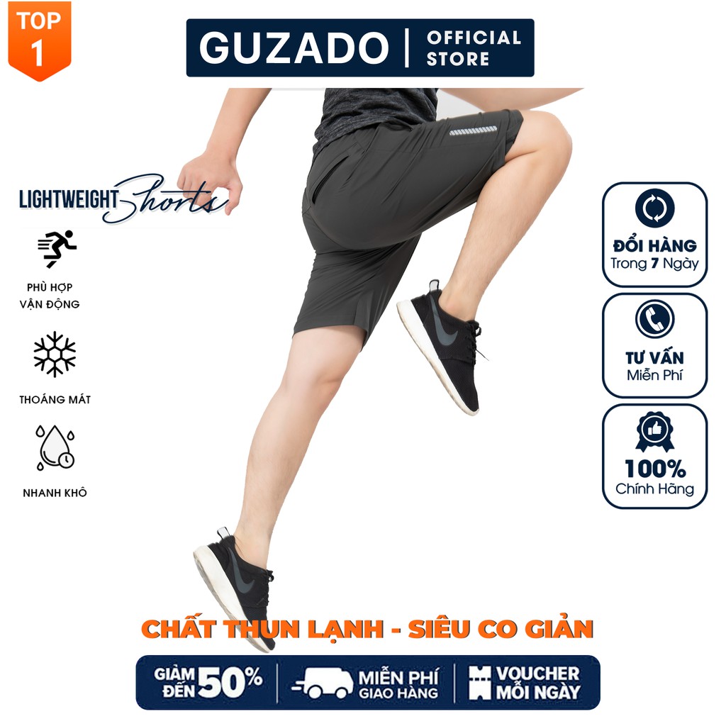 Quần Đùi Nam Guzado GSR05 vải thun lạnh cao cấp,phong cách trẻ trung khỏe khoắn,co giãn tiện dụng thể thao hay mặc nhà