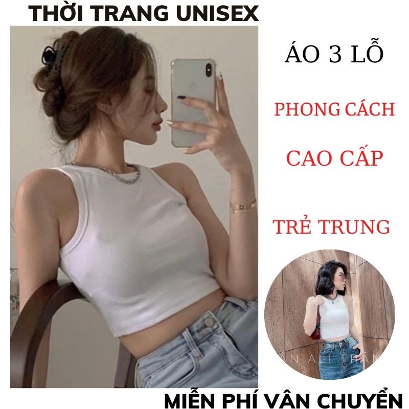 Áo 3 lỗ croptop kiểu ngược body chất thun gân mềm mát dành cho nữ ,XƯỞNG MAY TIT COJ 2