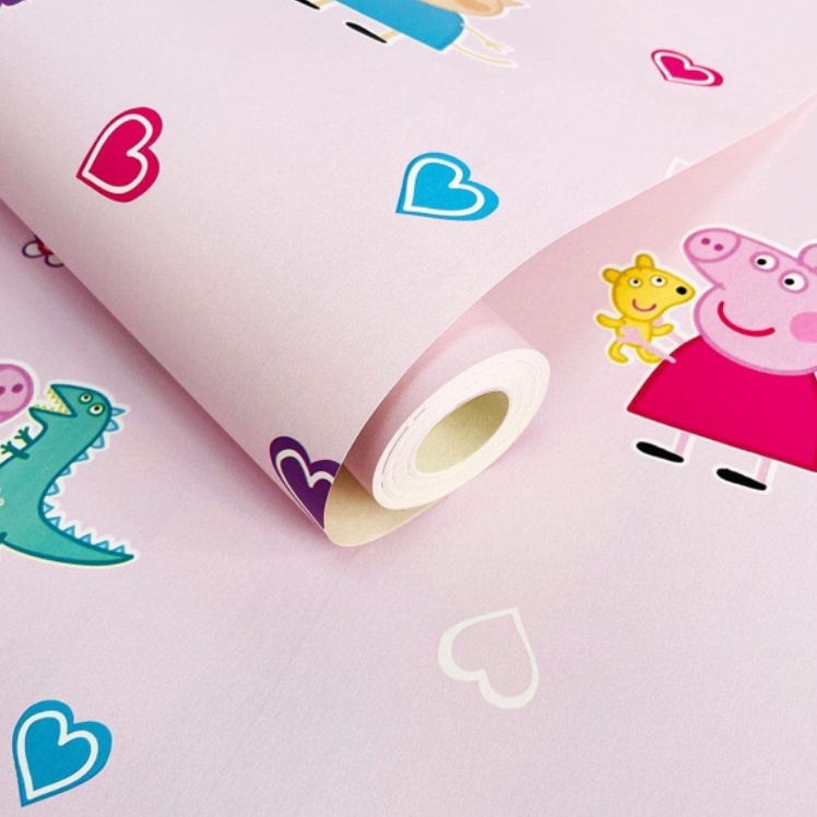 Decal giấy dán tường ĐỘNG VẬT HỒNG khổ 45cm keo sẵn