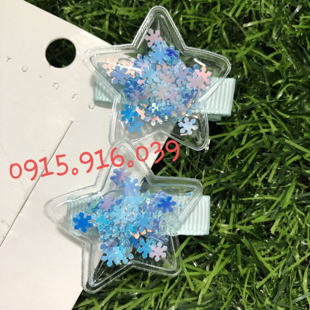 Set 2 kẹp mái ngôi sao trong suốt, Kẹp Tóc Ngôi Sao
