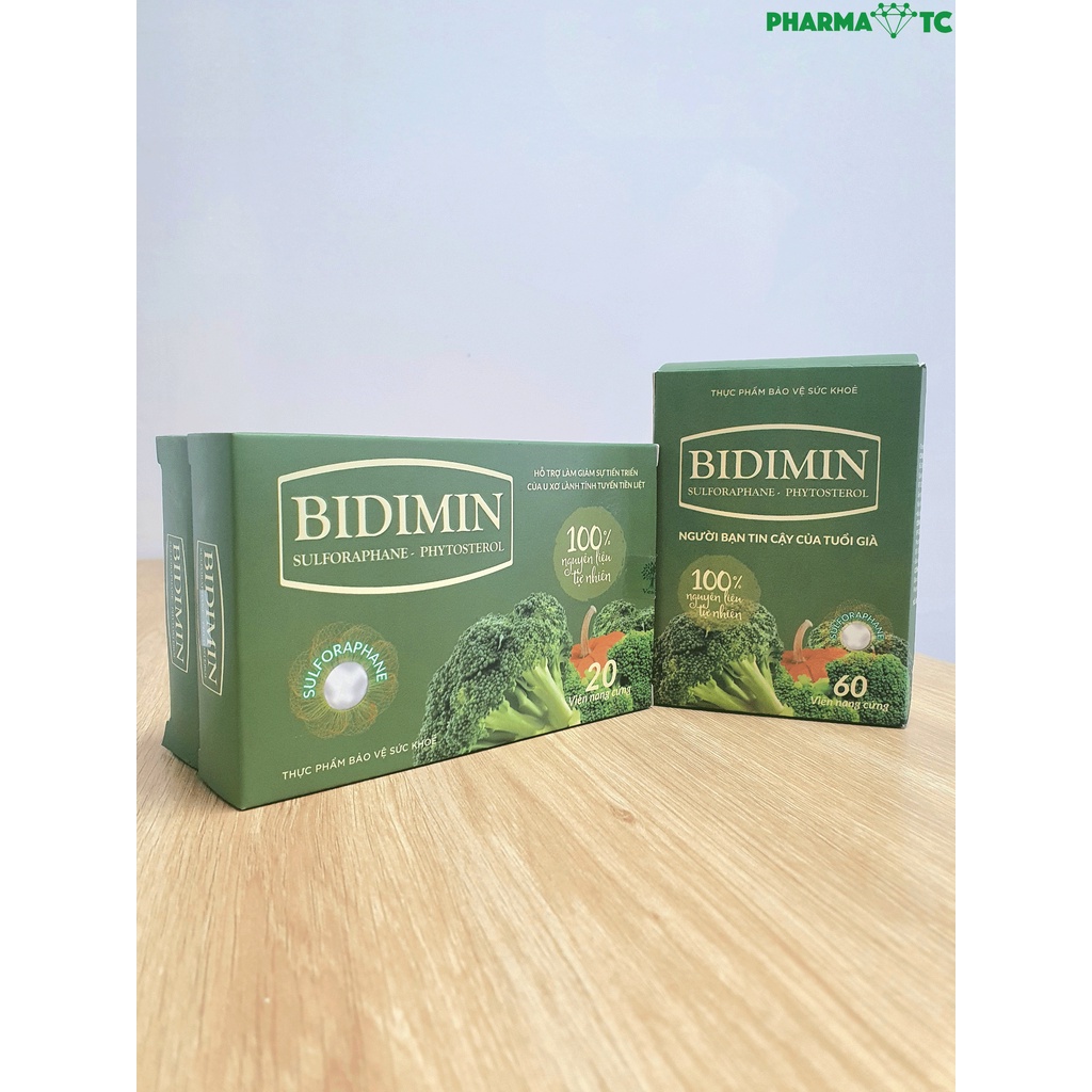 Viên tiểu đêm Bidimin, bổ thận, giảm tiểu buốt, giảm tiến triển u tiền liệt tuyến - Hộp 20 viên, 60 viên - PharmaOTC