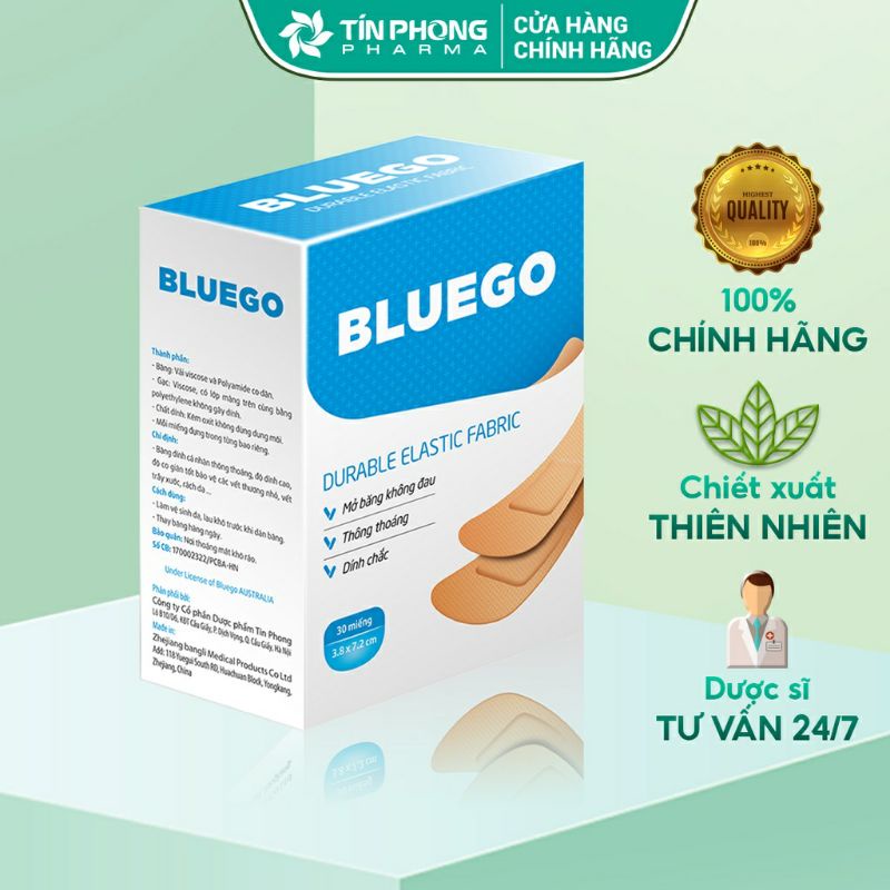 Băng cá nhân bluego thông thoáng, dính chắc, mở không đau