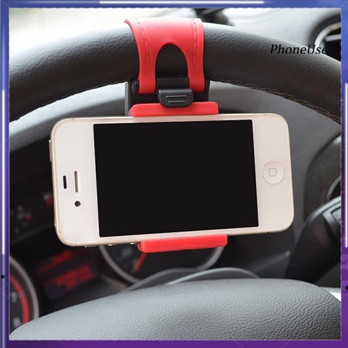 Đai Cao Su Giữ Điện Thoại iPhone/GPS Trên Vô Lăng Xe Hơi Bằng Cao Su PU