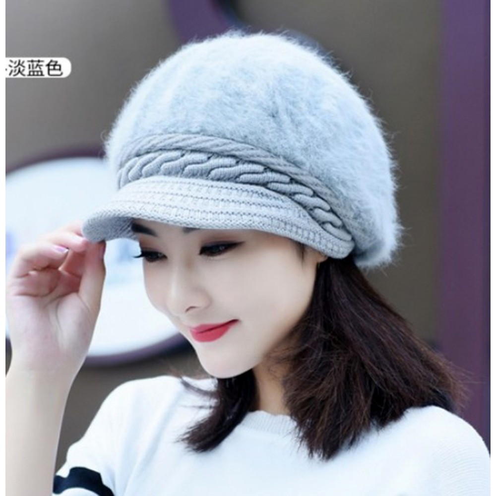 [HÀNG XỊN] Mũ len nón len lông xù mũi kết A060