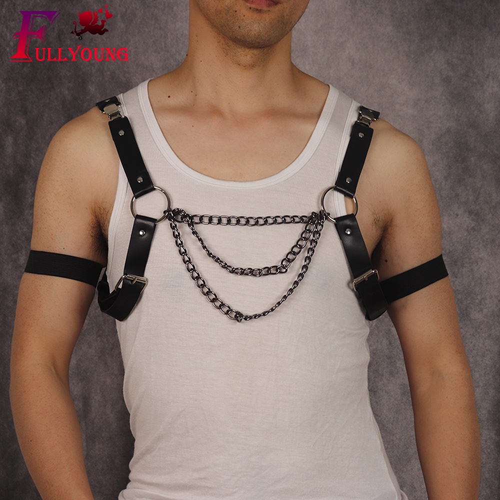 Toàn Bộ Dây Đai Áo Giáp Bằng Da Phong Cách Steampunk Gothic Gợi Cảm Cho Nam