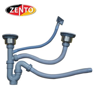 Bộ xi phông ống xả chậu rửa bát 2 ngăn XP021