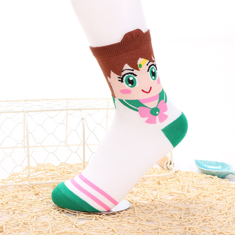 SAILOR MOON Vớ Cổ Cao In Hình Thủy Thủ Mặt Trăng Dễ Thương