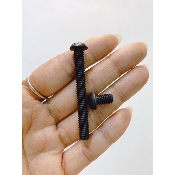 Ốc bulong M6 6li dù màu đen đầu lục giác 4, đủ size 6x10 -> 6x50 lắp thông dụng xe gắn máy...