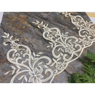 Ren chân màu vàng đồng bản 28cm RM170229 Ren may váy Ren decor trang trí, đồ lót, váy ngủ Hàng cao cấp