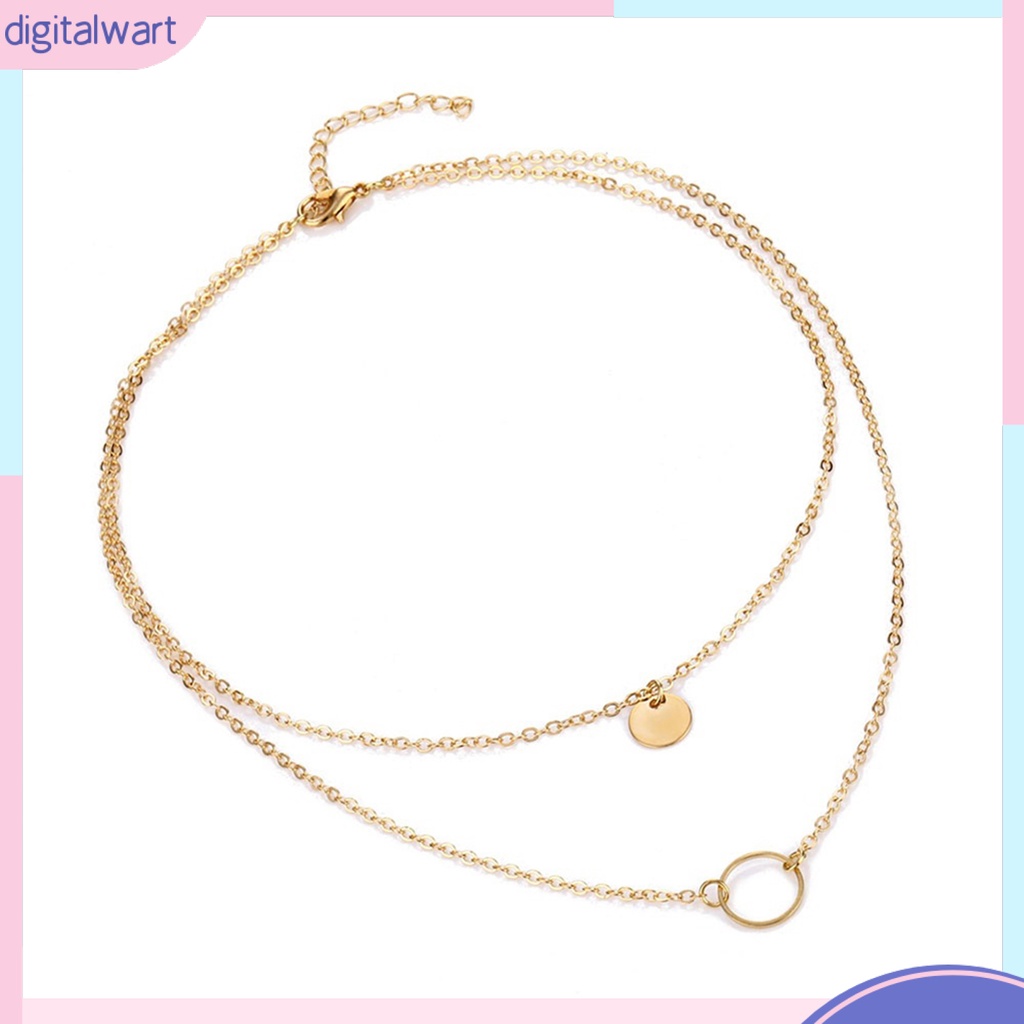Vòng cổ hợp kim nhiều lớp kiểu dáng đơn giản dễ thương cho nữ tùy chọn màu sắc