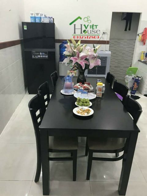 Bộ bàn ăn 6 ghế màu gỗ TN