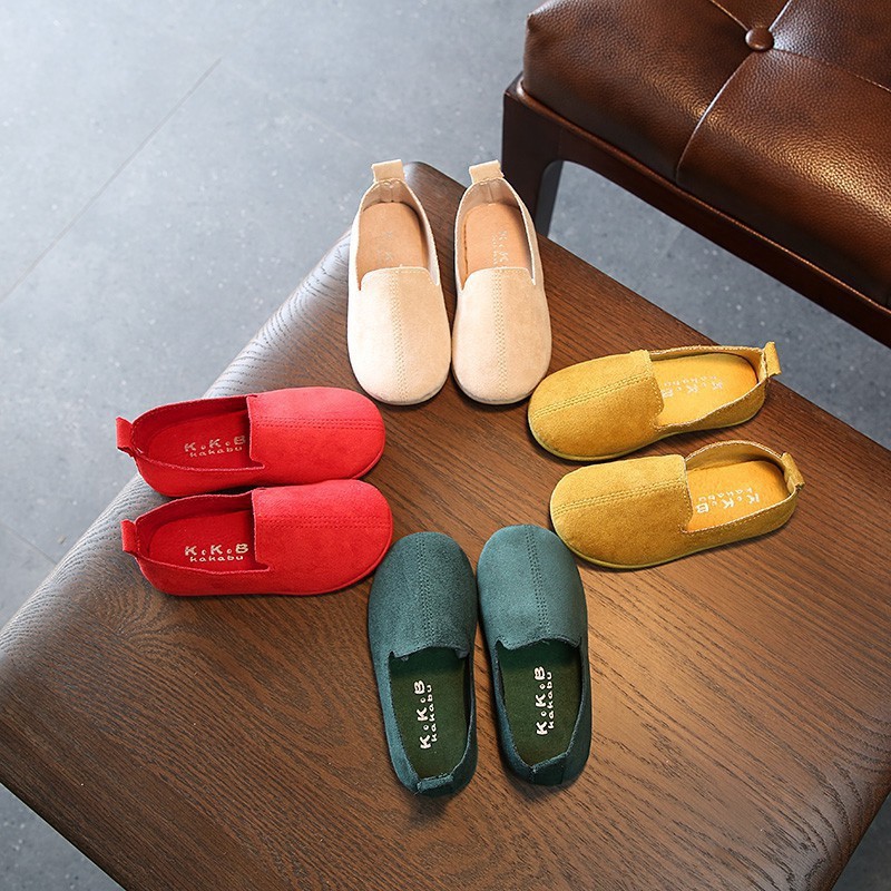 Giày lười da nhân tạo màu trơn năng động cho bé gái