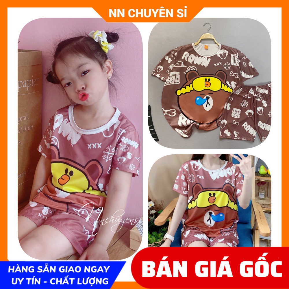 Đồ bộ bé trai bé gái size đến 70kg chất thun mềm mịn mát in hình Hoạt hình dễ thương Bộ thun gia đình DBRBD FULL SIZE