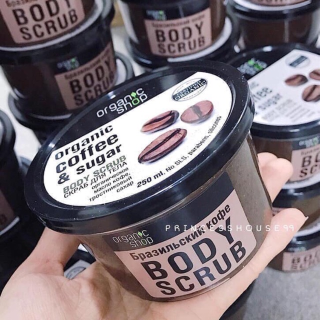 TẨY TẾ BÀO CHẾT TOÀN THÂN ORGANIC SHOP ORGANIC COFFEE &amp; SUGAR BODY SCRUB