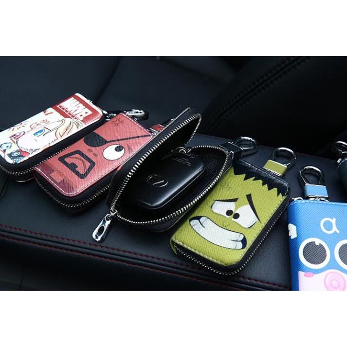 Vỏ Da PU Hình Siêu Anh Hùng Marvel Bảo Vệ Chìa Khóa Xe Hơi