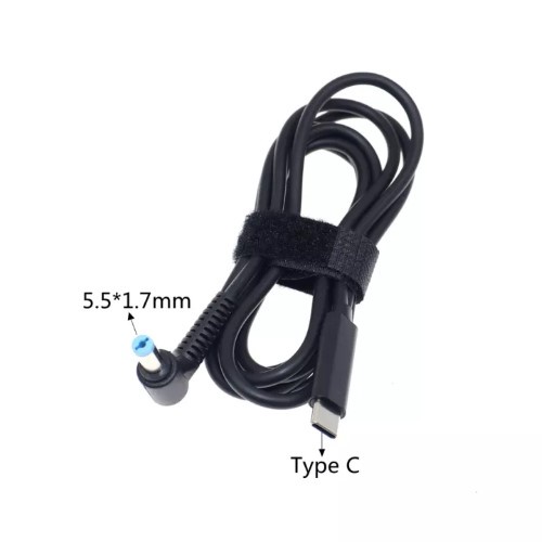 Dây cáp sạc PD 100W USB Type C sang DC DC 5.5x1.7mm / 5.5*1.7mm chuyên dụng cho laptop Dell HP Acer