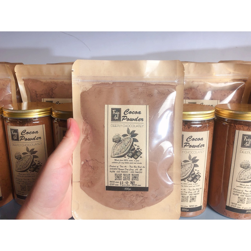 [HỎA TỐC] Bột cacao nguyên chất Việt Nam hàng cty chuyên xuất khẩu bột ca cao và sản xuất sô cô la. Bột thơm không đắng
