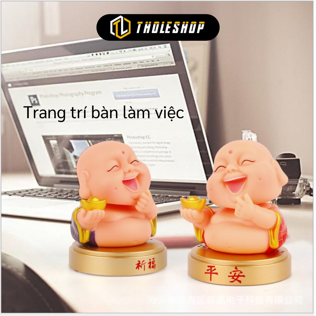 Tượng Trang Trí Xe Hơi - Nước Hoa Khử Mùi Ô Tô Hình Tượng Di Lặc Cầm Thỏi Vàng 8121