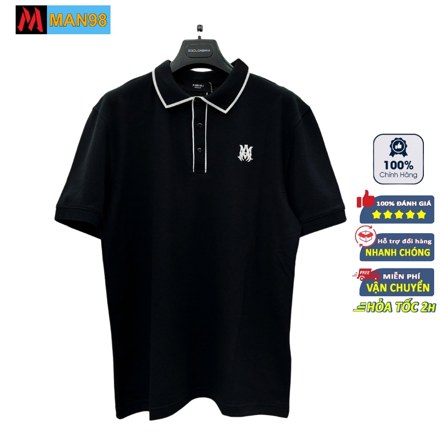 Áo polo nam có cổ thêu logo M chất cotton cao cấp PL16