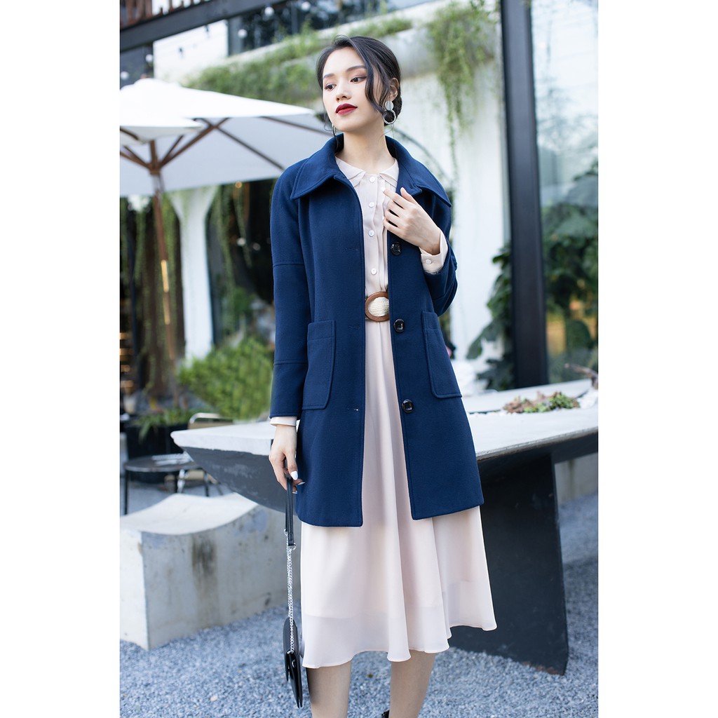 Áo khoác dạ nữ dài tay có túi ốp sang trọng KDW0482 - 9 | BigBuy360 - bigbuy360.vn