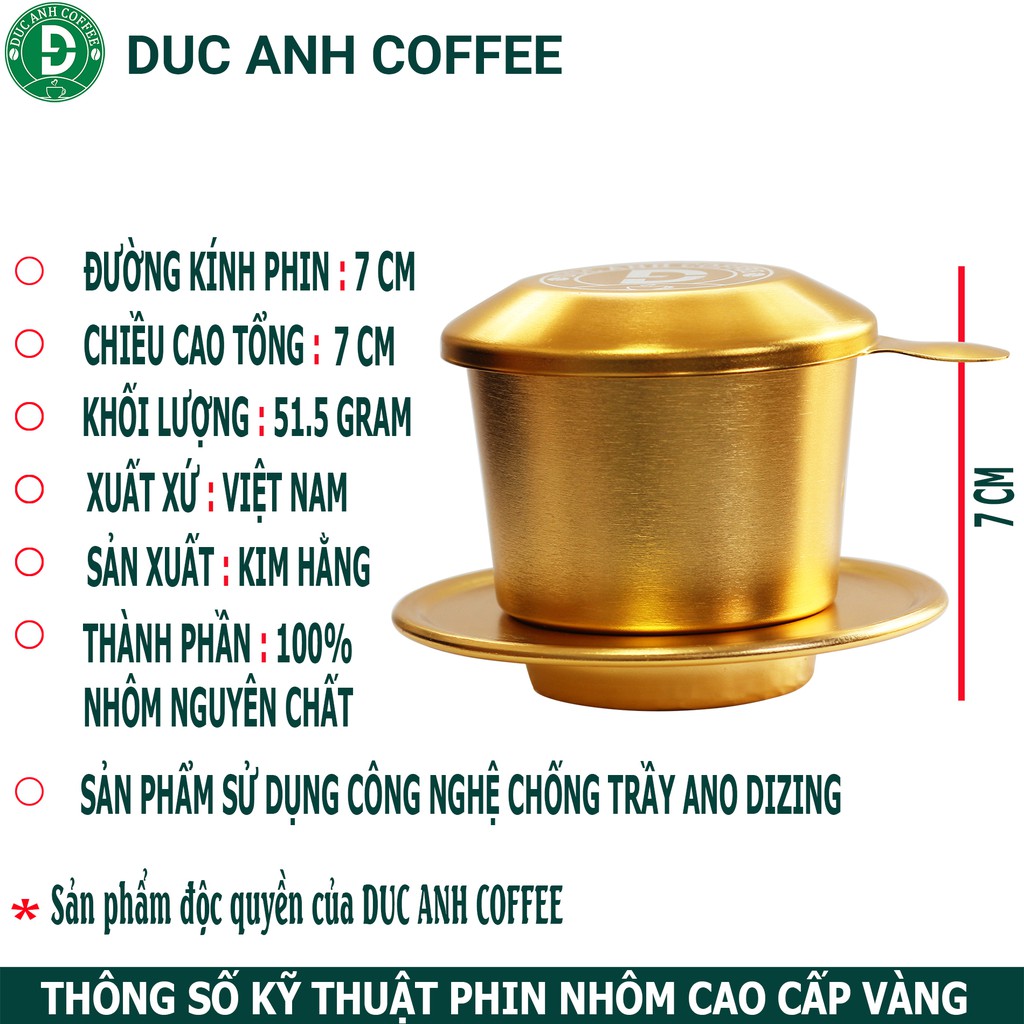 Phin pha cà phê nhôm cao cấp chuyên pha cà phê rang mộc nguyên chất - công nghệ xi Anodizing chống trầy độc quyền