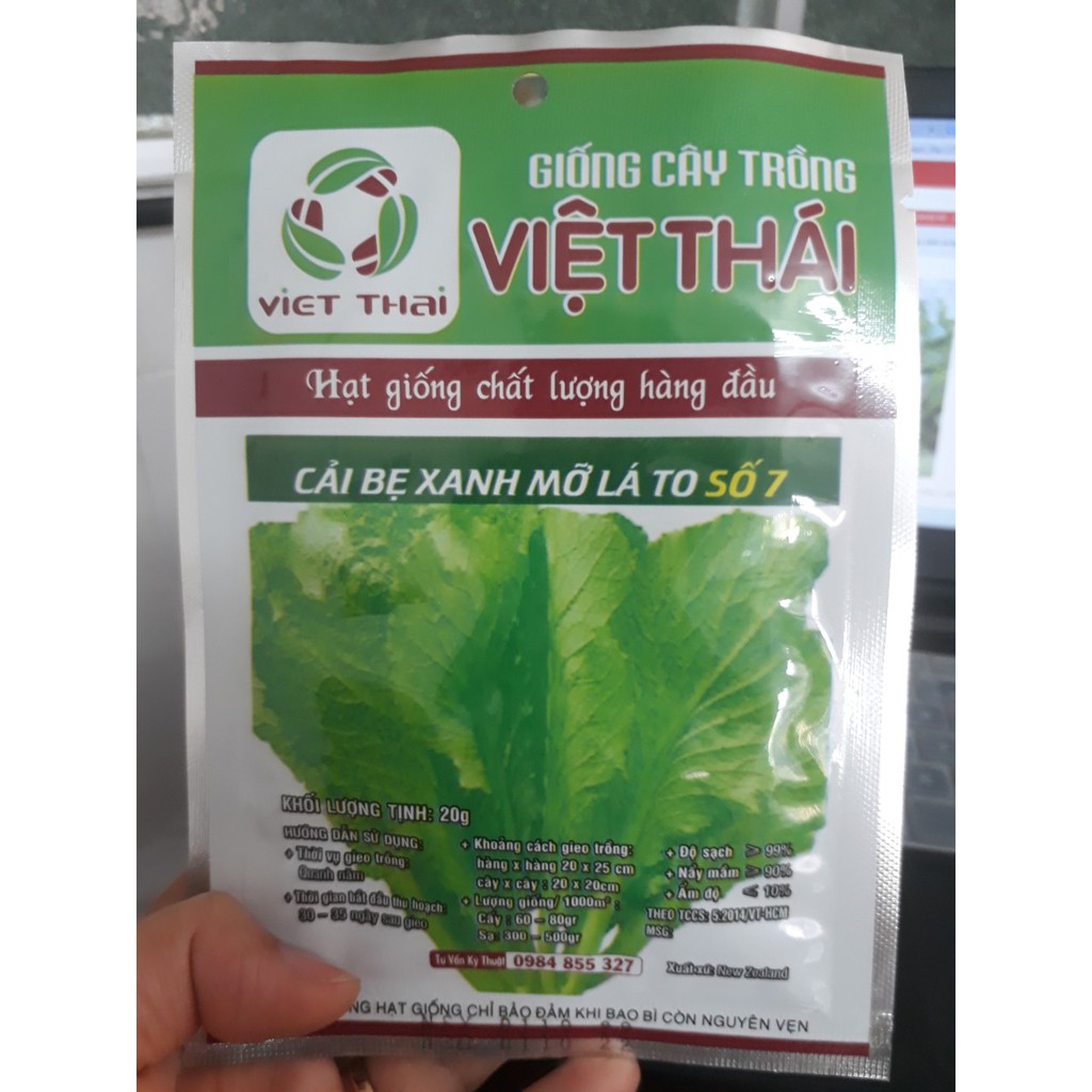 [Seeds] Hạt giống Cải bẹ xanh mỡ, đóng gói 20gr