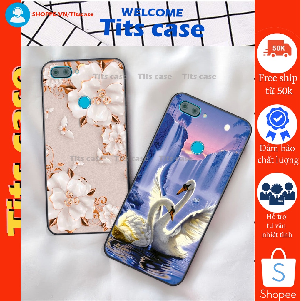 Ốp lưng  Xiaomi MI 8 LITE in hình thiên nga,hoa may mắn, đặc sắc ĐỘC - LẠ - BỀN