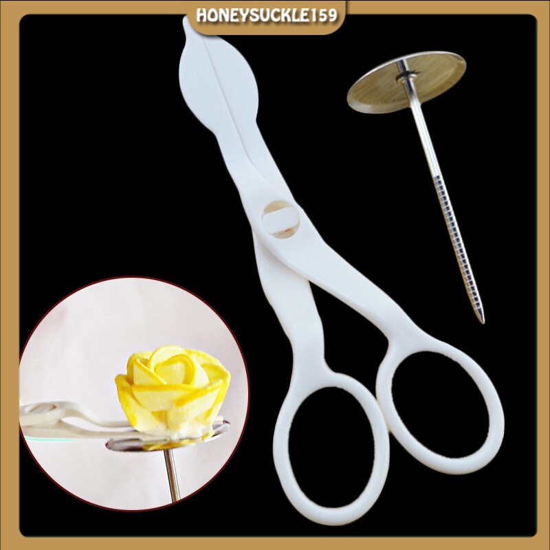2 Cái/bộ Bánh Inox Hoa Kim Và Nhựa Kéo Nướng Bánh Trang Trí Dụng Cụ Bấm Móng Tay Fondant Trang Trí Hoa Nâng